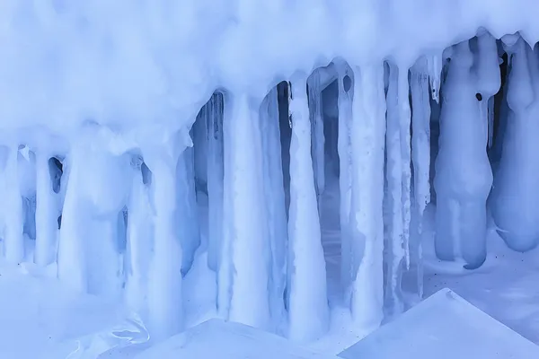 Icicles Fundo Inverno Sazonal Congelado Livre Telhado — Fotografia de Stock