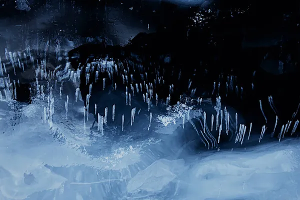 Textur Bubblor Luft Baikal Gas Vätesulfid Natur Vinter Bakgrund — Stockfoto