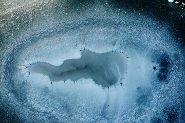 doku buzlu üst görünümü şeffaf soyut arkaplan kışını çatlatır