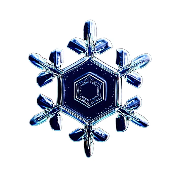 Snowflake Isolated Object White Background Natural Photo Crystal — Stock Photo, Image