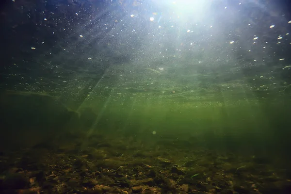 Raggi Sole Sotto Paesaggio Acquatico Mare Fresco Fiume Immersioni — Foto Stock