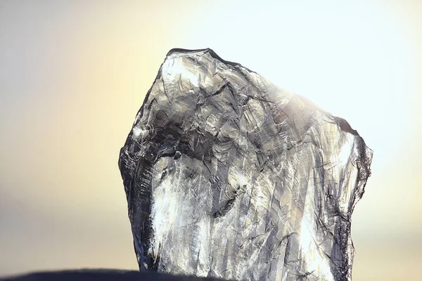 Stück Eis Baikal Auf Eis Natur Wintersaison Kristall Wasser Transparent — Stockfoto