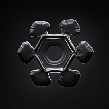 Kar taneleri siyah arka planda izole edildi. Doğal fotoğraf kristal kış tasarımı.