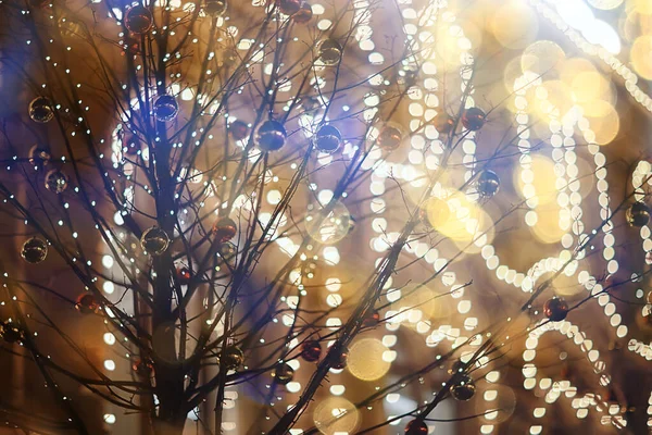 Kerstmis Decoratie Avond Huis Verlichting Achtergrond Abstract Vakantie Decor — Stockfoto