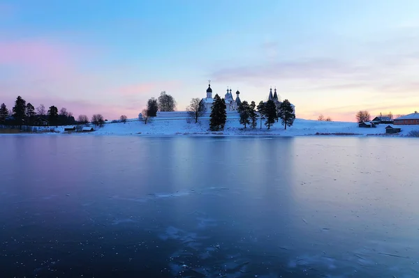 Ferapontovo Vinter Kloster Landskap Ovanifrån Jul Religion Arkitektur Bakgrund — Stockfoto