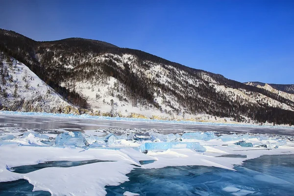 Kış Manzarası Olkhon Adası Baykal Gölü Rusya — Stok fotoğraf