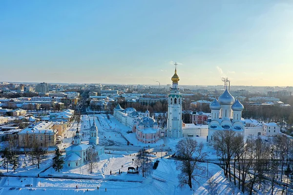 Wologda Kathedrale Winterlandschaft Luftaufnahme Von Der Drohne — Stockfoto