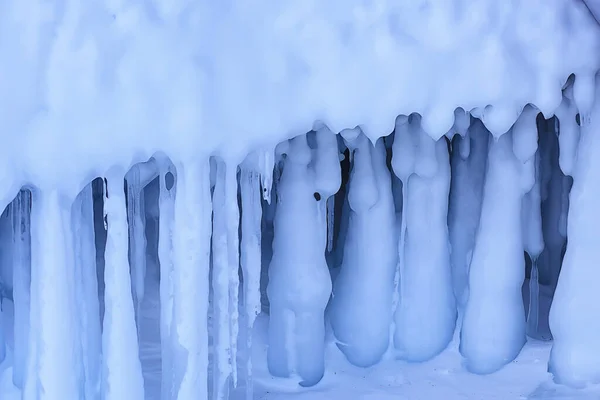 Jégcsapok Háttér Tél Szezonális Fagyasztott Kültéri Tető — Stock Fotó