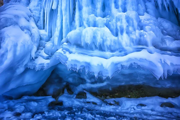 Πάγος Σπηλιά Χειμώνα Παγωμένη Φύση Τοπίο Φόντο — Φωτογραφία Αρχείου
