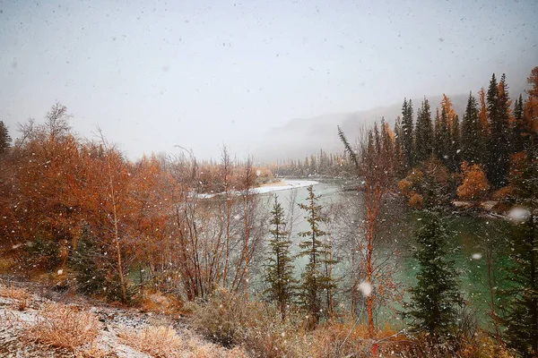 Montagnes Neige Altaï Paysage Fond Neige Pic Vue — Photo