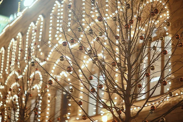 Decoración Navidad Noche Casa Luces Fondo Abstracto Vacaciones Decoración —  Fotos de Stock