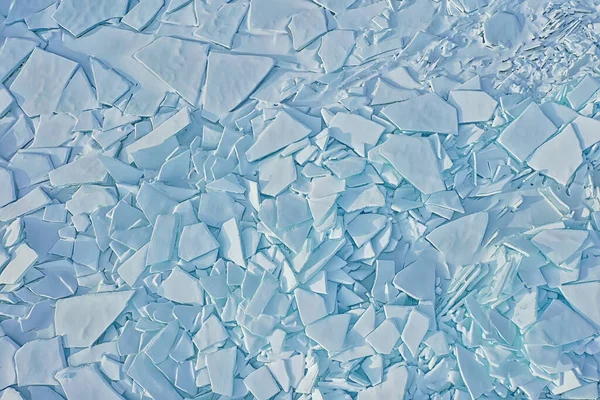 Jég Hummocks Baikal Felső Nézet Textúra Elvont Háttér Tél Törött — Stock Fotó