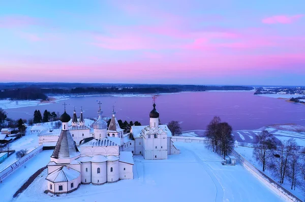 Ferapontovo Winter Klosterlandschaft Ansicht Von Oben Weihnachten Religion Architektur Hintergrund — Stockfoto