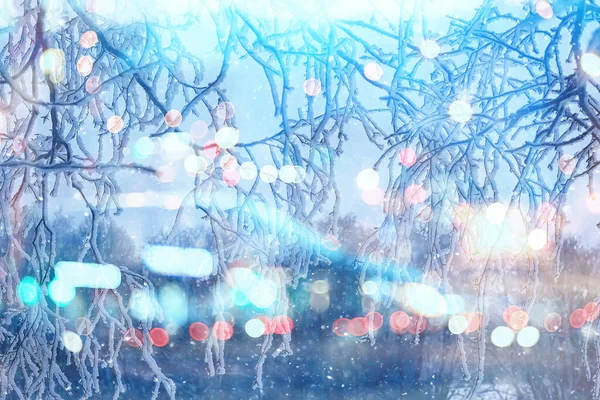Abstrakte Winter Hintergrund Bokeh Lichter Weihnachten — Stockfoto