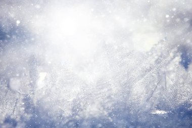 Soyut kış arka planında mevsimlik donmuş buz kar mevsimi