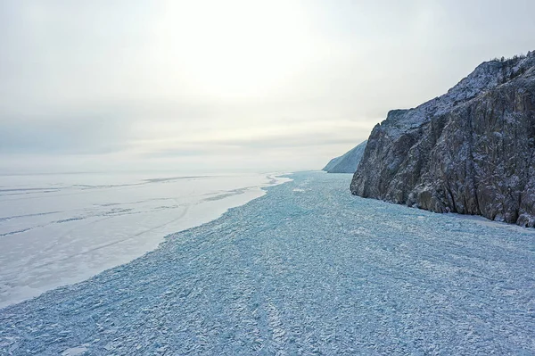 Πάγο Hummocks Baikal Κορυφή Άποψη Υφή Αφηρημένη Φόντο Χειμώνα Σπασμένο — Φωτογραφία Αρχείου