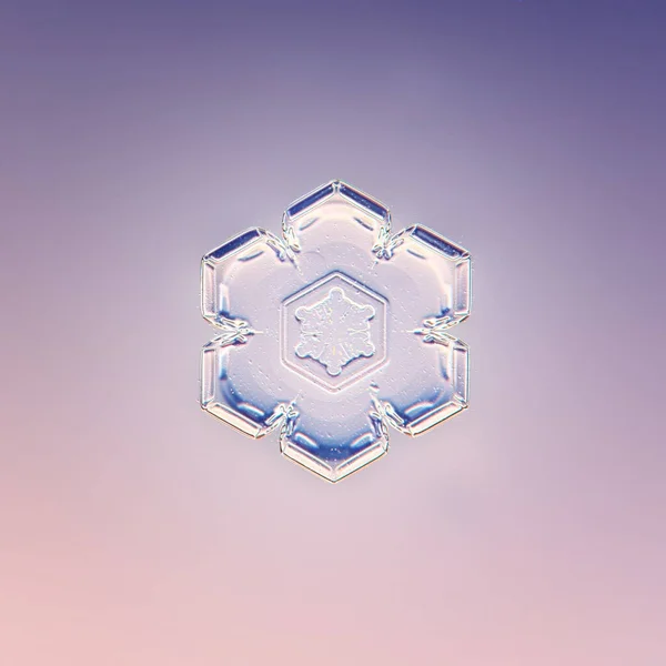Flocons Neige Cristal Naturel Isolat Unique Fond Photo Abstrait Transparent — Photo