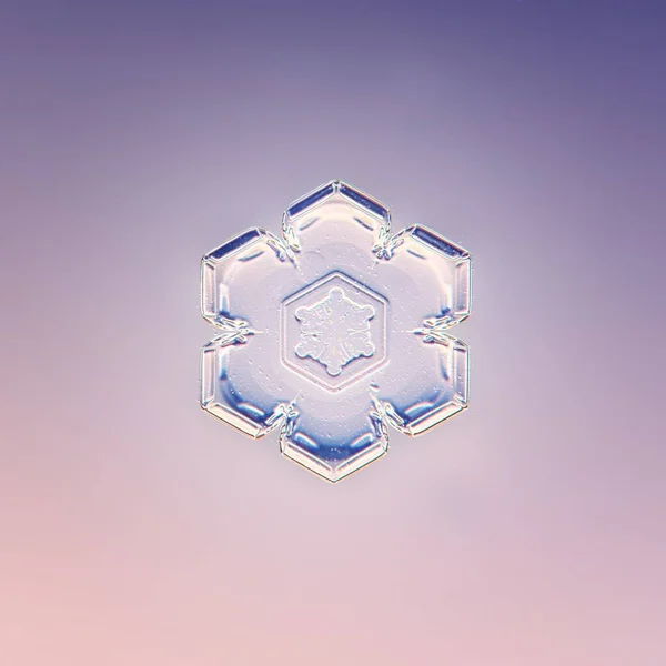 Snowflake Natural Crystal Single Isolate Transparent Abstract Photo Background — Stock Photo, Image