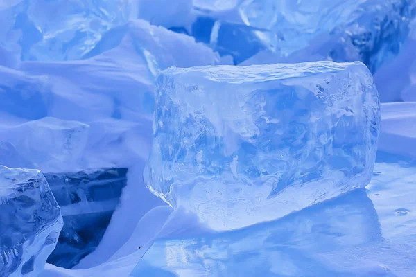 Stuk Ijs Baikal Ijs Natuur Winterseizoen Kristal Water Transparant Buiten — Stockfoto