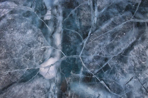 Textur Bubblor Luft Baikal Gas Vätesulfid Natur Vinter Bakgrund — Stockfoto