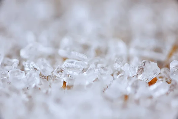 Zuckerkristalle Makrohintergrund Abstrakte Ernährung — Stockfoto
