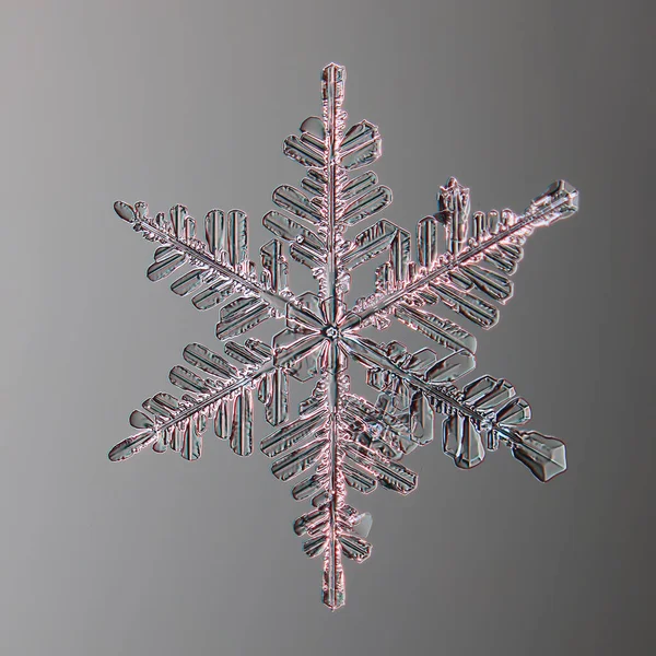 Snowflake Natural Crystal Single Isolate Transparent Abstract Photo Background — Stock Photo, Image