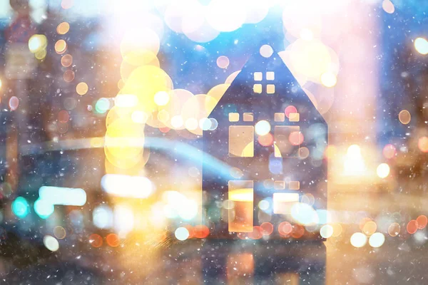 Abstract Winter Achtergrond Bokeh Lichten Kerst — Stockfoto