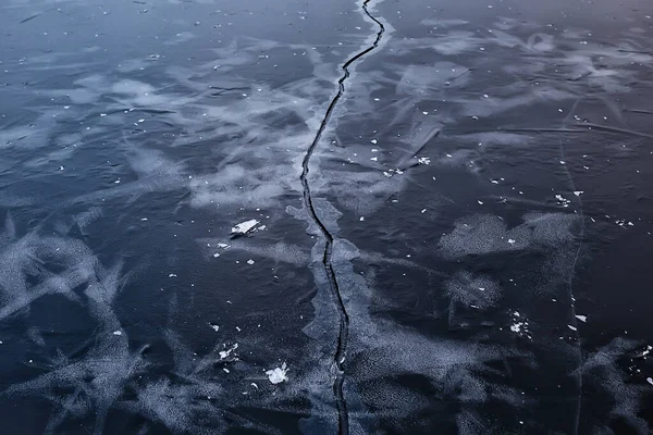 Textura Bolhas Gelo Baikal Gás Sulfeto Hidrogênio Natureza Inverno Fundo — Fotografia de Stock