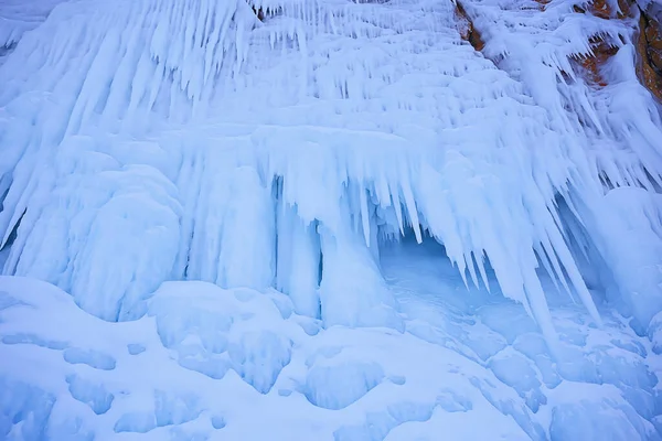 Éclaboussures Glace Rochers Baikal Vue Abstraite Hiver — Photo