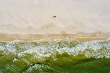 2021 Kasım 'ında Orange Beach, Alabama' daki dalgaların hava görüntüsü. 