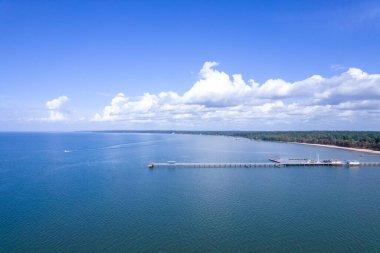 Kasım 2021 'de Mobile Körfezi' ndeki Fairhope, Alabama Belediye İskelesi 