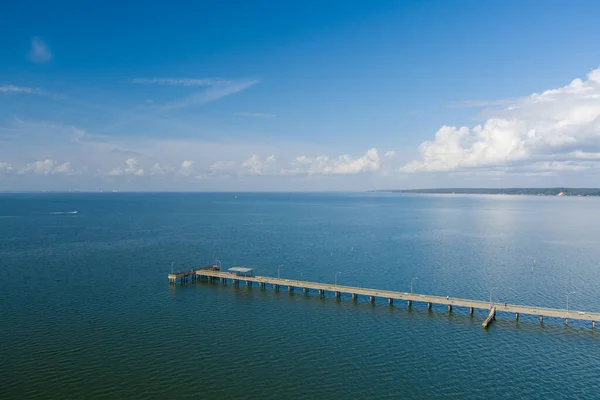 Fairhope Alabama Municipal Pier Mobile Bay November 2021 — стоковое фото