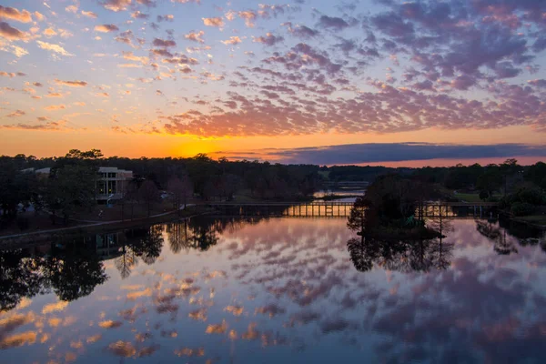 Sunset Mobile Museum Art Municipal Langan Park Mobile Alabama — 스톡 사진