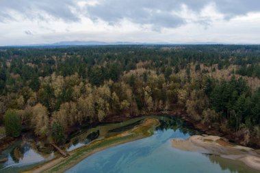 Tolmie Eyalet Parkı, Olympia, Washington 'da, gün batımında. 