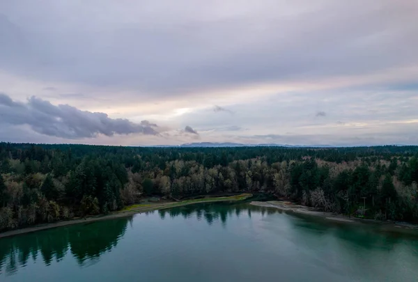 Tolmie State Park Waterfront Olympia Washington Sunset — 스톡 사진