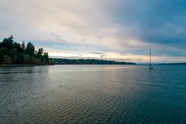 Tolmie Taman Tepi Laut Negara Bagian Olympia Washington Saat Matahari — Stok Foto