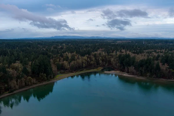 Tolmie State Park Waterkant Olympia Washington Bij Zonsondergang — Stockfoto