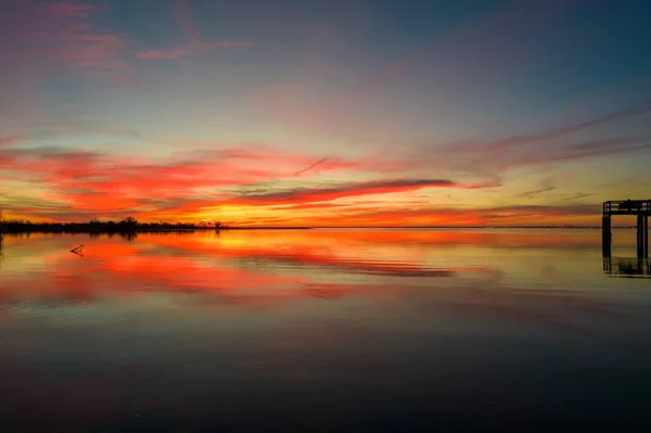 Móvel Cais Bay Crepúsculo Daphne Alabama — Fotografia de Stock