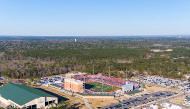 Şubat 2022 'de Hancock Whitney Stadyumu' ndaki son sınıf maçının hava görüntüsü.