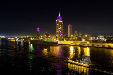 Mobil şehir merkezi, Alabama Rıhtımı Geceleri gökyüzü 