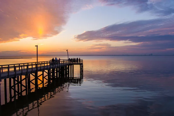 Orilla Oriental Mobile Bay Atardecer Daphne Alabama Febrero 2022 — Foto de Stock