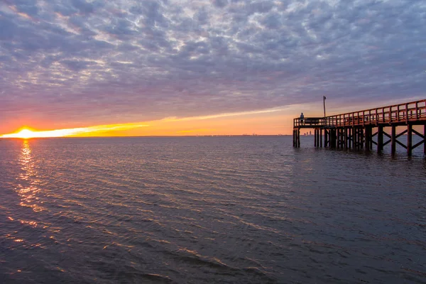 Costa Oriental Mobile Bay Pôr Sol Daphne Alabama Fevereiro 2022 — Fotografia de Stock