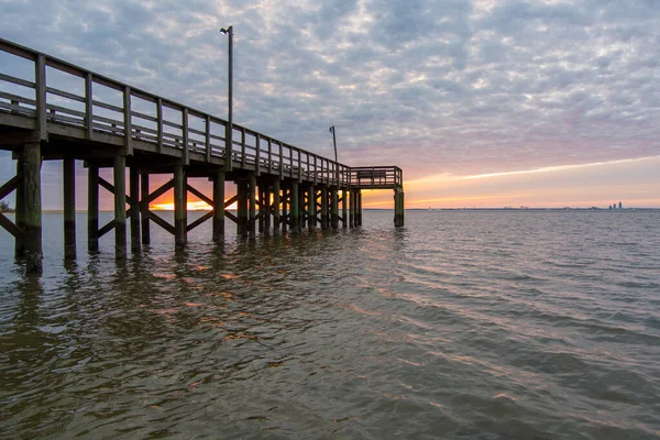 Východní Pobřeží Mobile Bay Při Západu Slunce Daphne Alabama Únoru — Stock fotografie