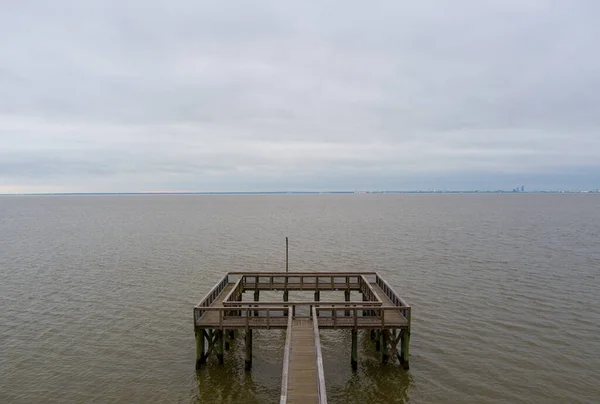 Вечер Пасмурной Погоды Mobile Bay Дафне Алабама — стоковое фото