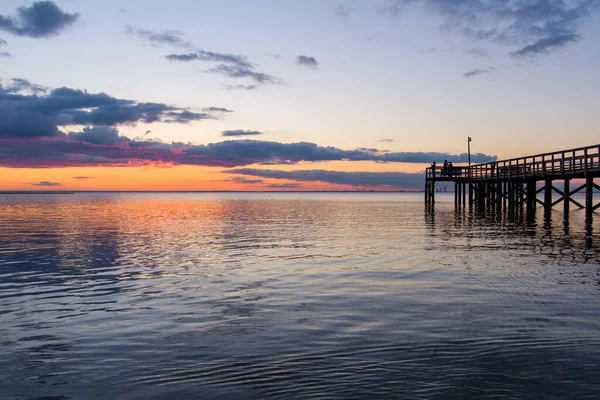 Sonnenuntergangsreflexion Der Mobile Bay Von Daphne Alabama Bayfront Park — Stockfoto