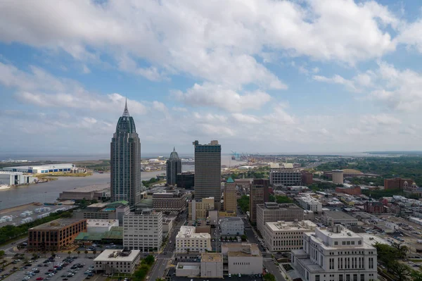 stock image Aerial view of the Port of Mobile, Alabama in April of 2022 