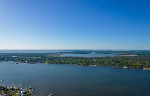 Vista Aérea Little Lagoon Gulf Shores Beira Mar Alabama Abril — Fotografia de Stock