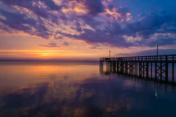 April Sunset Eastern Shore Mobile Bay Daphne Alabama — Stock Photo, Image