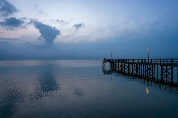 Pier Mobile Bay Daphne Alabama Bayfront Park Evening April Storm — Stock fotografie