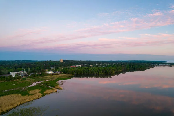 Aerial View Daphne Alabama Sunset Eastern Shore Mobile Bay — Stok fotoğraf